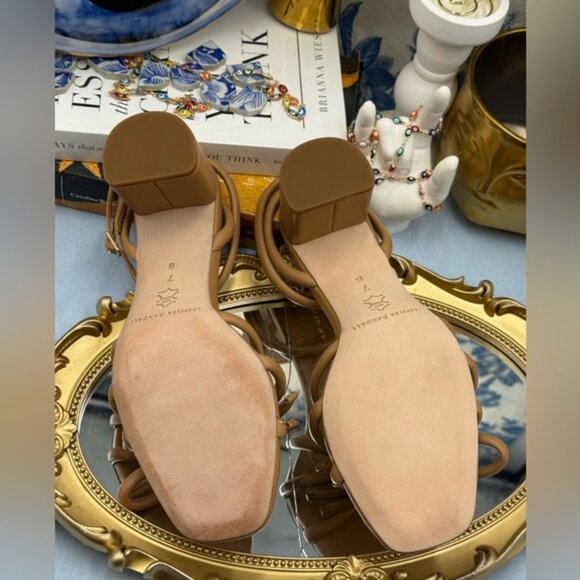 🆕 LOEFFLER RANDALL 🧿 NWOB Mikel Leather Bow Heel Sandal, Dune Leather - Sz 7 - Picture 15 of 16